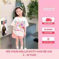 Set bộ Hello kitty cho bé gái 12-45kg - Set bộ bé gái mặc đi học, đi chơi, ở nhà