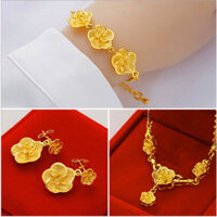 Set bộ hoa mai 3 món mạ vàng 24 cao cấp siêu đẹp