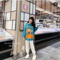 Set bộ hoạt hình xanh vịt quần be