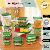 Sét Bộ hộp 17 món - set 17 hộp nhựa cao cấp đựng thực phẩm bảo quản tủ lạnh - set hộp đựng thực phẩm để tủ lạnh