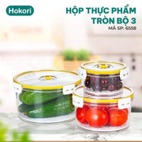 Set bộ hộp tròn nhựa trong hàng việt nhật cao cấp