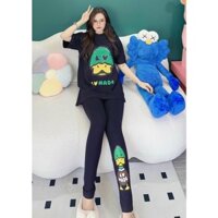 Set Bộ In Vịt Đáng iu Màu Đen - S71