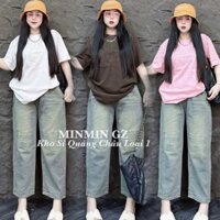 Set Bộ JEAN CELINE ĐÍNH ĐÁ Hàng Quảng Châu cao cấp Chuẩn loại 1, Bộ đồ BAGGY JEAN CELINE ĐÍNH ĐÁ mẫu mới shop MinMin