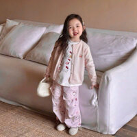 Set bộ kitty hồng 3ct áo len áo phông quần cho bé gái