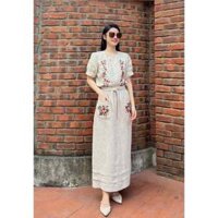 Set bộ Linen chân váy họa tiết thêu_mã SE1031