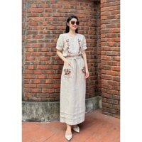 Set bộ Linen chân váy họa tiết thêu_mã SE1031