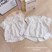 SET BỘ LINEN CỔ SEN PHỐI REN CHO BÉ