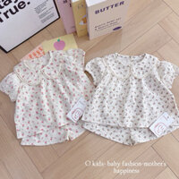 SET BỘ LINEN CỔ SEN PHỐI REN CHO BÉ