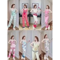 Sét bộ lụa áo cổ đổ