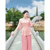 Sét bộ lụa gấm phật tử đi chùa tay lỡ hoa chìm siêu xinh