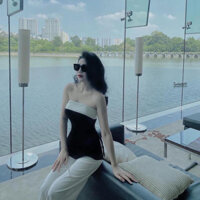 Sét bộ lụa quần ống xuông áo cúp ngực xẻ tà, sét bộ đi chơi đẹp, bộ đồ sang chảnh, sét áo kiểu nữ.