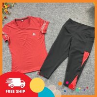 Sét Bộ Lửng Nữ Thể Thao , Quần Có Túi Bên Hông