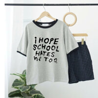 Set Bộ Ngắn Nữ Mặc Nhà Thời Trang, Đồ Bộ Nữ Quần Caro Xanh Than Menina.