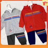 Set bộ nỉ bông bé trai, Đồ bộ cho bé 12 tháng đến 3 tuổi họa tiết phối kẻ nhiều màu kiểu dáng khỏe khoắn