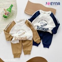 Sét bộ nỉ bông in chữ skateboard ấm áp cho bé mùa đông