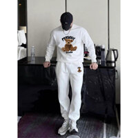 Set Bộ Nỉ SWEATER Cổ Tròn Phong Cách Thể Thao Mùa Đông Nam Nữ Phối Hình Gấu FRIENDLY Cá Tính Trẻ Trung Sành Điệu