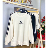 Set Bộ Nỉ Tăm 3 Sọc Nữ,  Bộ Quần Áo Thu Đông Nữ Dài Tay Kèm Quần Sooc Cùng Màu