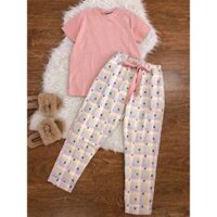 Set bộ nữ áo cotton, quần lụa dài