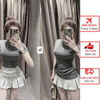 Set bộ nữ áo phông body kèm chân váy xếp ly dáng ngắn tiểu thư bánh bèo