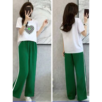 SÉT BỘ NỮ DÀI COTTON QUẦN ỐNG RỘNG THÊU CAO CẤP