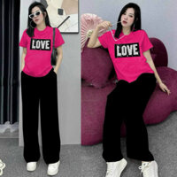 SÉT BỘ NỮ DÀI COTTON QUẦN ỐNG RỘNG THÊU CƯỜM QUẢNG CHÂU