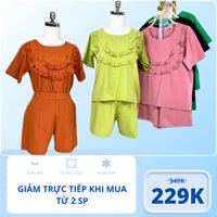 Set bộ nữ dễ thương HHcollection72 vải linen thoáng mát 5 màu 2 size từ 45kg đến 63kg , hàng tự thiết kế dáng chuẩn