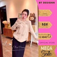 Set bộ nữ ĐT DESIGNN áo chất len đính hoa , chân váy bo tăm dày , có túi 2 bên , fom dáng chuẩn diện cực xinh