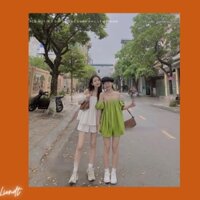 SÉT BỘ NỮ GỒM ÁO TRỄ VAI TAY BỒNG VÀ QUẦN ĐÙI ĐI CHƠI ĐI BIỂN