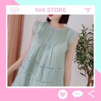 Set Bộ Nữ NHISTORE Áo Tay Cánh Tiên Phối Ren Quần Short Xinh Freesize Dưới 57kg