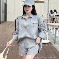 set bộ nữ sang chảnh,set quần áo nữ,set đồ nữ quần đùi chất kaki cao cấp K49