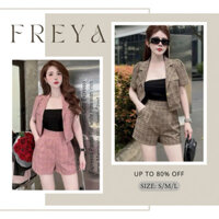 🛍Set Bộ Nữ🛍 Set bộ ba món chất kate nỉ sọc áo kiểu vest tay ngắn quần đùi lưng cao kèm áo lót chất thun gân co g