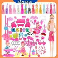 Set Bộ Phụ Kiện Búp Bê 113 Chi Tiết + (Tặng Búp Bê 12 Khớp 30cm+2 Búp bê Chibi)