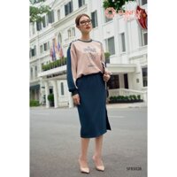 Set bộ poly SUNFLY áo dài tay chân váy SFB3028