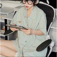 Sét bộ Pyjama Kẻ Phong Cách Hàn Quốc Siêu Hot - ảnh thật trải sàn