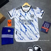 Set Bộ Quần Áo Bóng Đá clb Arsenal áo trắng sấm sét - Quần Xanh mẫu mới 2023 *