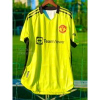 Set bộ quần áo bóng đá hàng fake thái clb manchester united Mu màu xanh chuối quần có túi 2021 2022