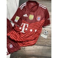 Set Bộ quần áo bóng đá vải thun thái clb bayern munchen sân nhà màu đỏ 2021 2022 *