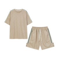 Set Bộ quần áo nam mùa hè PAHITO dập vân bóng phối viền siêu đẹp