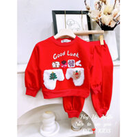 Set bộ quần áo noel good luck cho bé mặc noen giáng sinh