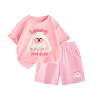 Set Bộ Quần Áo Trẻ Em Chất Vải Cotton Mát Mẻ, Hình LOOPY FIDE CLUB Dễ Thương Dành Cho Bé Trai Bé Gái