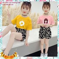 Set bộ quần áo trẻ em mùa hè mẫu Hoa cúc, Công chúa, Tom$Jerry dành cho bé gái 16-45kg miuustore