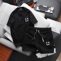 Set bộ quần áo vải cotton in Mặt cười cá tính bigsize 80 tới 135 kg