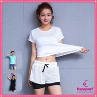 Set Bộ Quần Đùi Ngắn Áo Thun Phông Thể Thao Nữ Slam (Đồ Tập Gym, Yoga) I Cửa Hàng Việt Nam Kensport