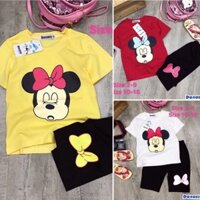 Set bộ quần lửng Mickey Minnie bé gái