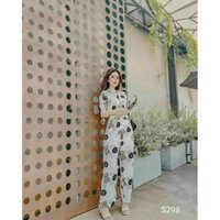Set bộ quần ống rộng và áo croptop quá đẹp