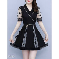 Set bộ short áo phối lưới hoa kèm nịt M-2XL