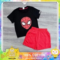 Set bộ Spiderman áo đen phối quần đỏ da cá cho bé trai size từ 12-24 cân