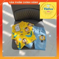 Set Bộ Sư Tử Siêu Xinh - Áo Thun Polo Kết Hợp Quần Bò Jean Cào Nhẹ Siêu Cute Bé Trai 1-7 tuổi, N&H Kids.