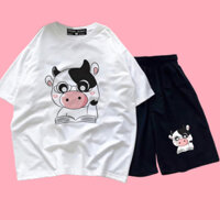 sét bò sữa cho mẹ và bé gái chất cotton mịn mát ,đồ đôi mẹ và bé gái bé trai