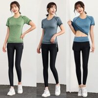 Set bộ tập Gym, Yoga nữ - Set quần dài và áo tay ngắn thể thao